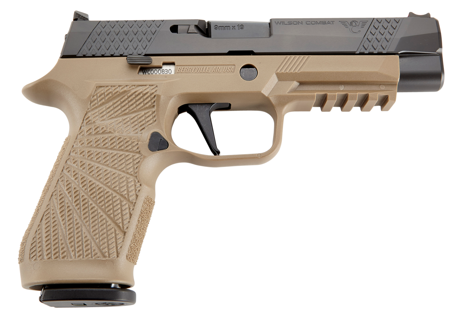 Wilson Combat P320 Pistol SIGWCP320F9TATS, 9mm Luger, 4.70in, Tan Polymer, Tan Finish, 17 Rds