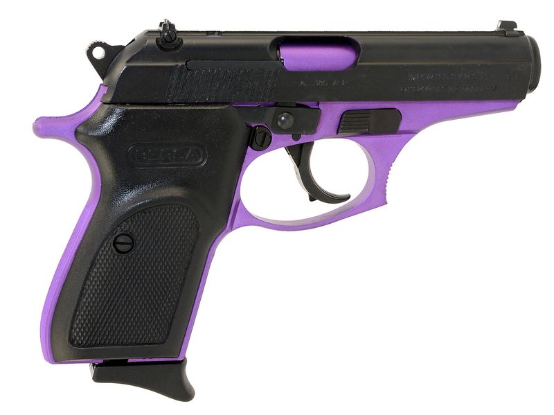 Bersa Thunder 380 Pistol T380PRP8, 380 ACP, 3.50in, Black Textured Polymer, Purple Cerakote Finish, 8 Rds