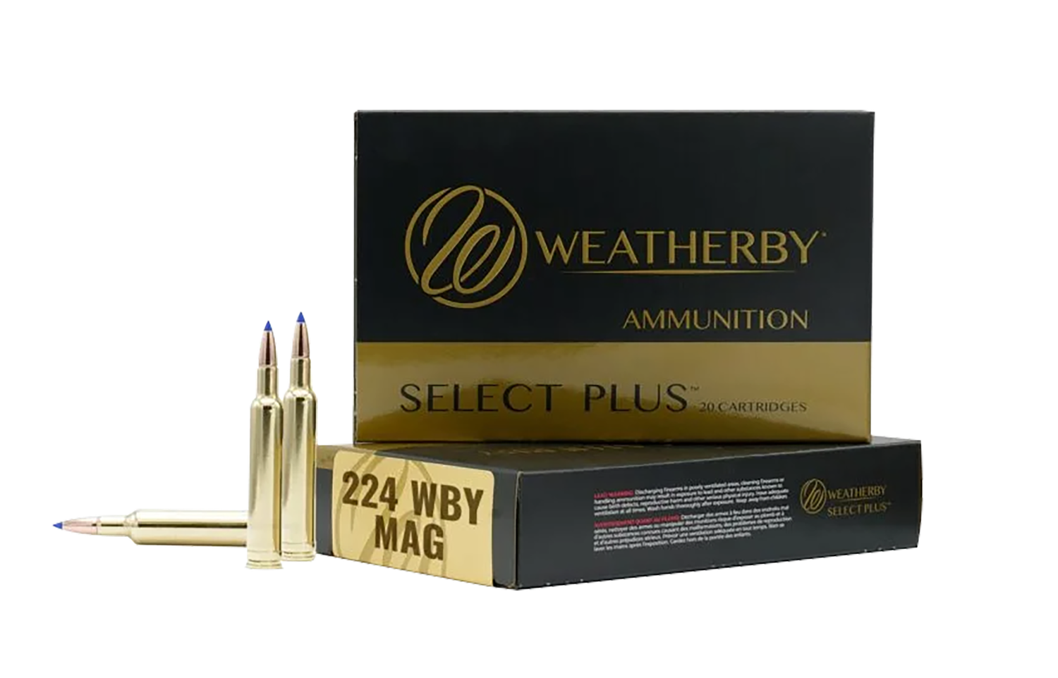 Weatherby Select Plus Rifle Ammunition R224805FBT, 224 Wthby Mag, 80.5 gr, 20 Rd/Bx
