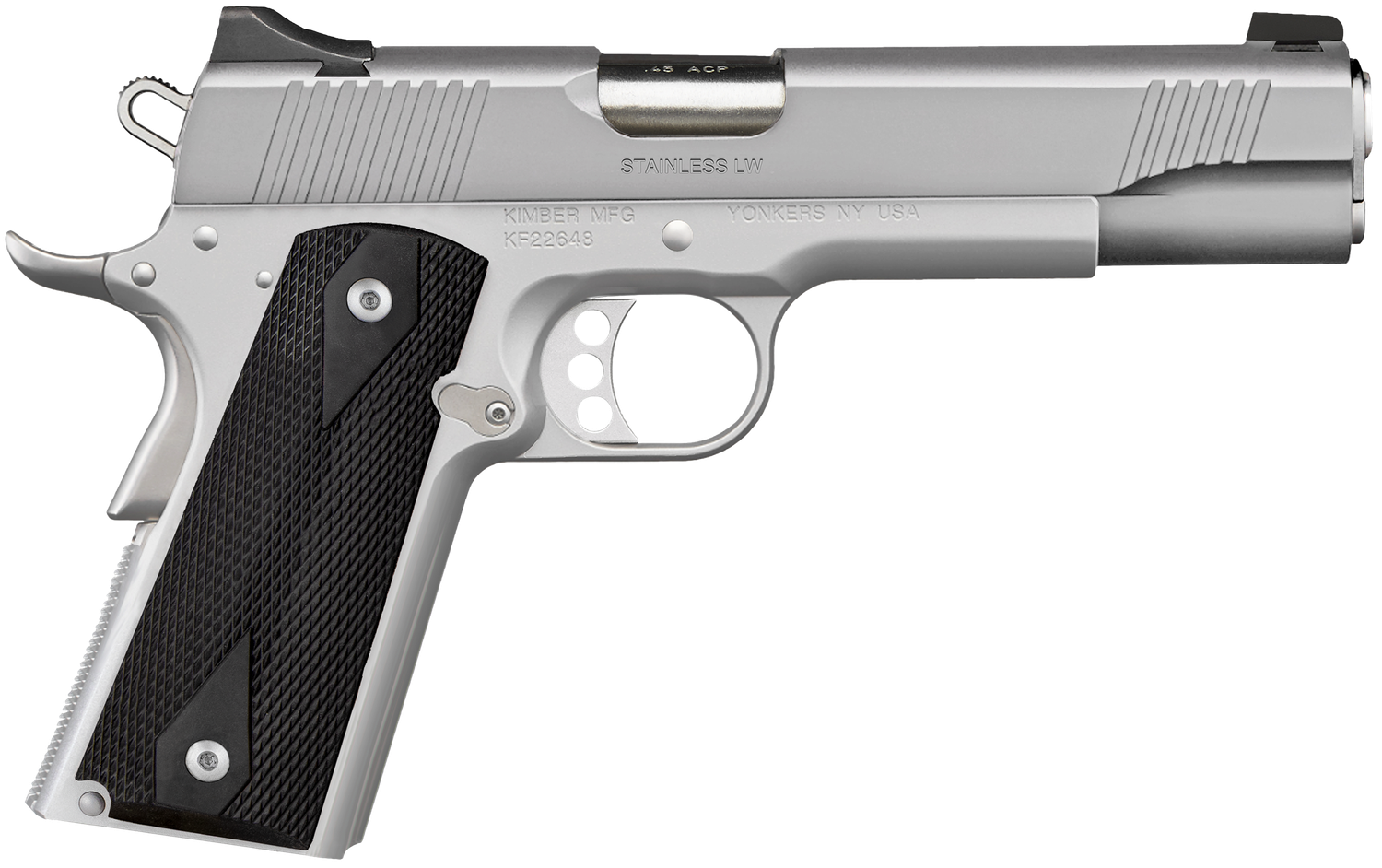 Kimber Stainless LW Club Bundle Pistol 3700826, 45 ACP, 5", Black Synthetic Grips, Stainless Finish