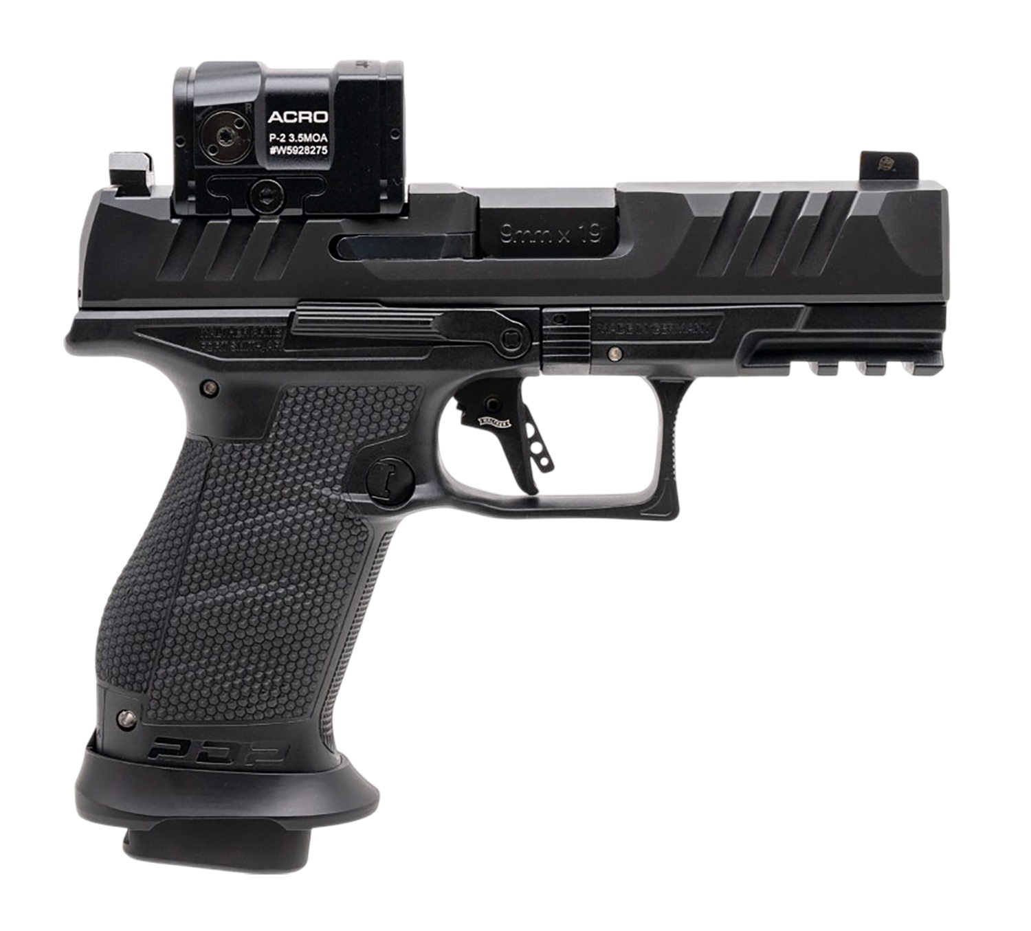 Walther PDP Pro w/Optic Optic Ready Pistol 4797067, 9mm Luger, 4in, Interchangeable Backstrap, Black Finish, 18 Rds