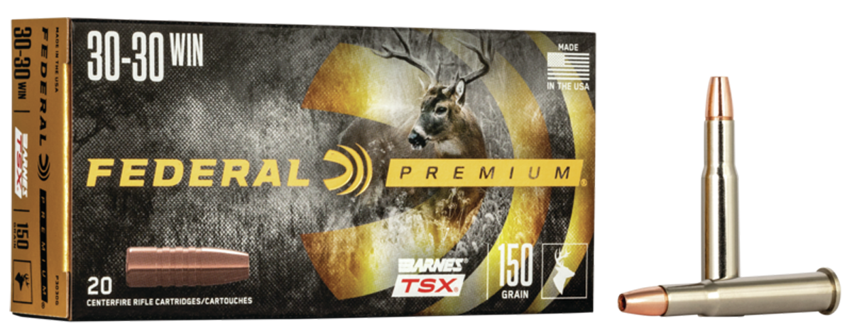 Federal Premium Vital-Shok Rifle Ammunition P3030G, 30-30 Winchester, Barnes Triple Shock X-Bullet, 150 GR, 2220 fps, 20 Rd/bx