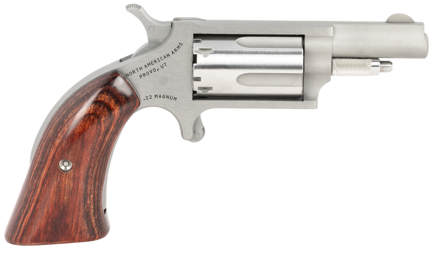 North American Mini-Revolver 22MGBG, 22 Magnum (WMR), 1 5/8", Boot Grip, Stainless Finish, 5 Rd