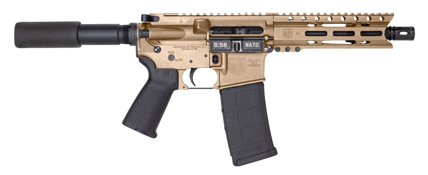 Diamondback Carbon DB15 Pistol DB1912K061, 5.56 NATO, 7in, No Stock, MOE Grips, FDE Finish, 30 Rds