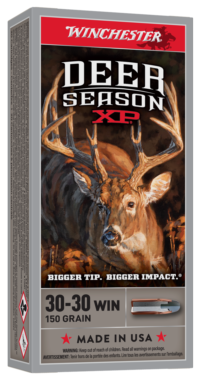 Winchester Deer Season XP Rifle Ammunition X3030DS, 30-30 Winchester, Extreme Point, 150 GR, 2390 fps, 20 Rd/Bx