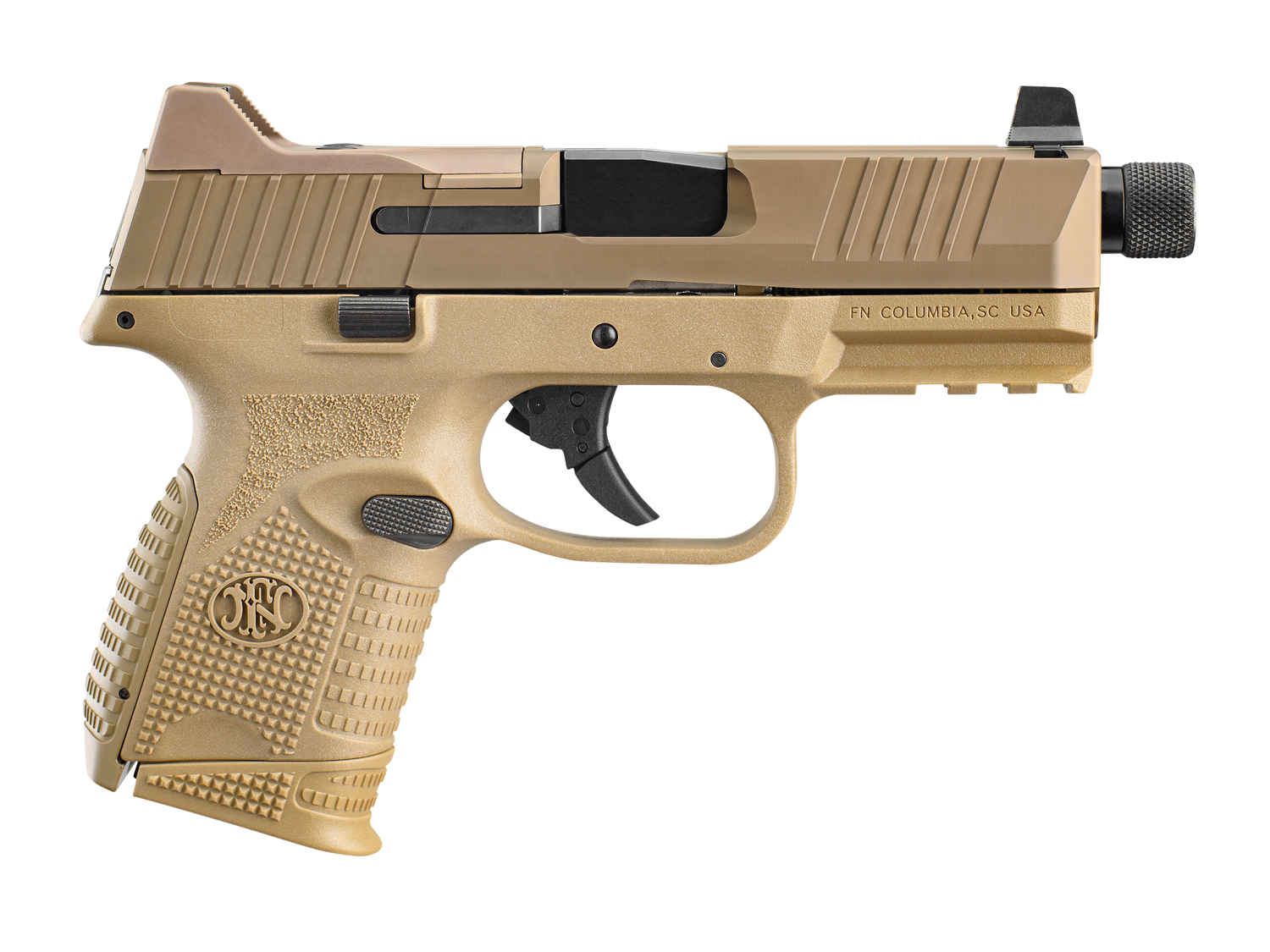 FN Herstal 509C Tactical Pistol 66100780, 9mm, 4.32 in, FDE Polymer Grip, No Manual Safety, FDE Finish, 12 Rd