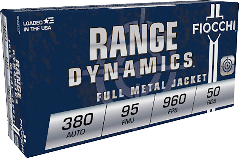 Fiocchi Shooting Dynamics Pistol Ammunition 380AP, 380 ACP, Full Metal Jacket (FMJ), 95 GR, 1010 fps, 50 Rd/bx