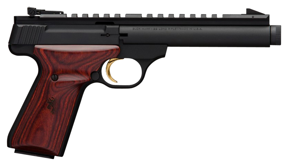 Browning Buck Mark Field Target Pistol 051527490, 22 LR, 5.5" Threaded, Laminated Grips, Matte Black Finish, 10 Rd