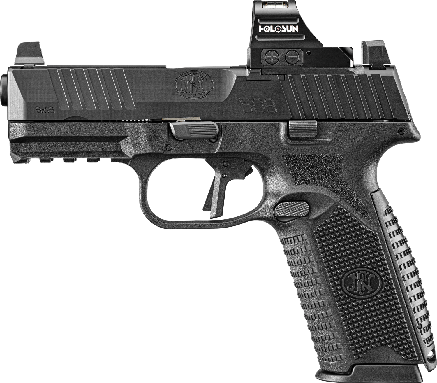 FN Herstal 509 MRD w/Optic Optic Ready Pistol 66101927, 9mm Luger, 4.50in, Black Polymer, Black Finish, 17 Rds