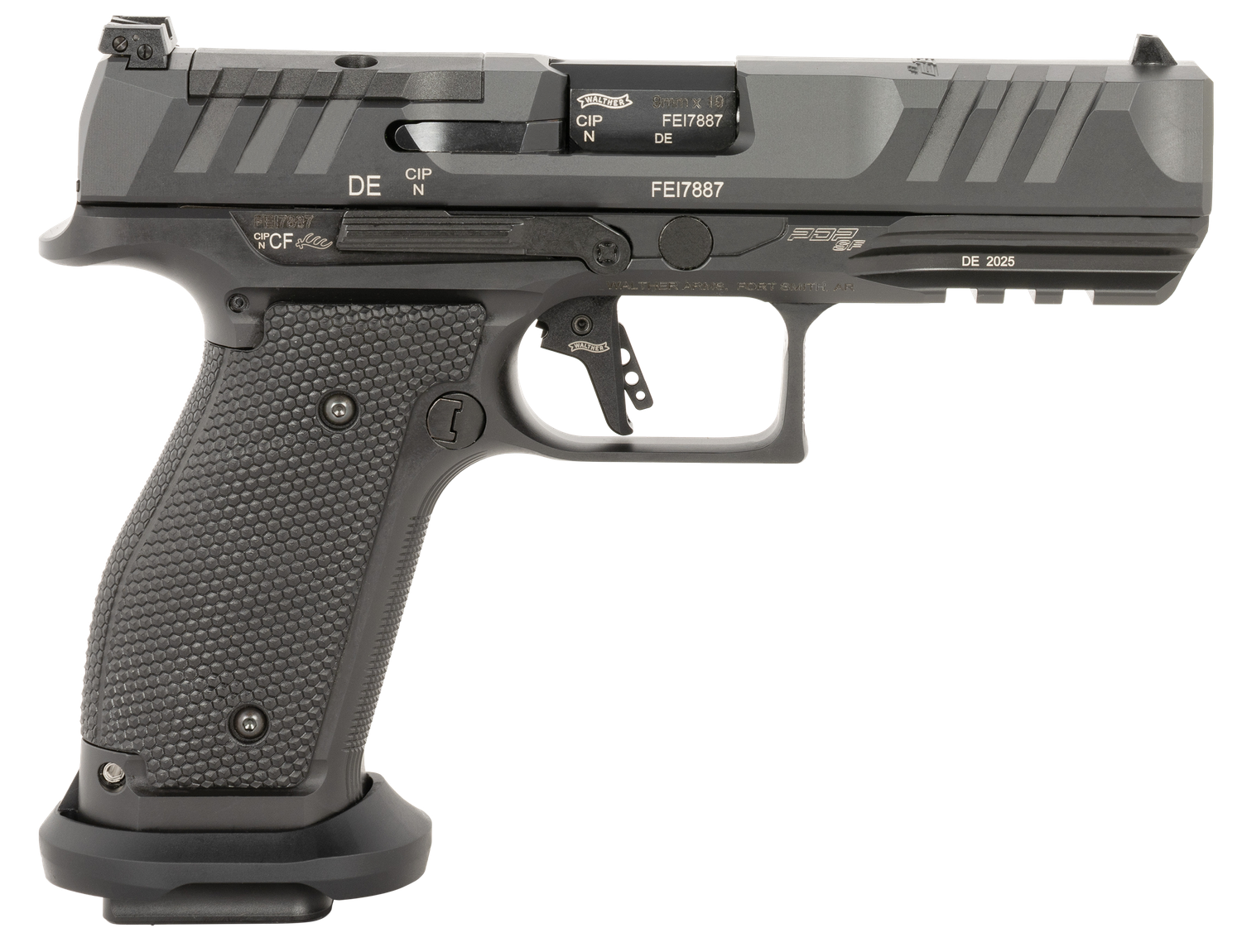 Walther PDP Pro Optic Ready Pistol 2897008, 9mm Luger, 4.50in, Textured Polymer Grips, Black Finish, 20 Rds