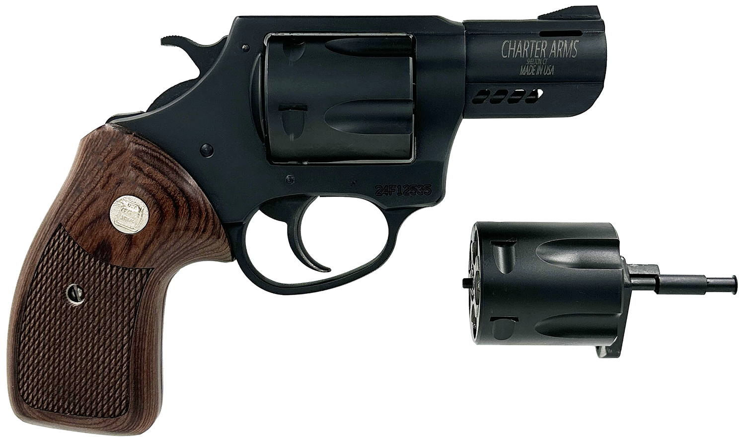 Charter Mag Pug & Pitbull Revolver 13920, 357/38 SPL/ 9mm, 2.2in, Classic Walnut Wood, 5 Rds