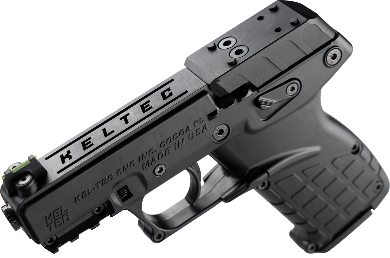 Kel-Tec P17 Pistol P17BBLKOR, 22 LR, 3.80", Textured Grips, Black Finish, Serrated Slide, Optic Ready, 16 Rds