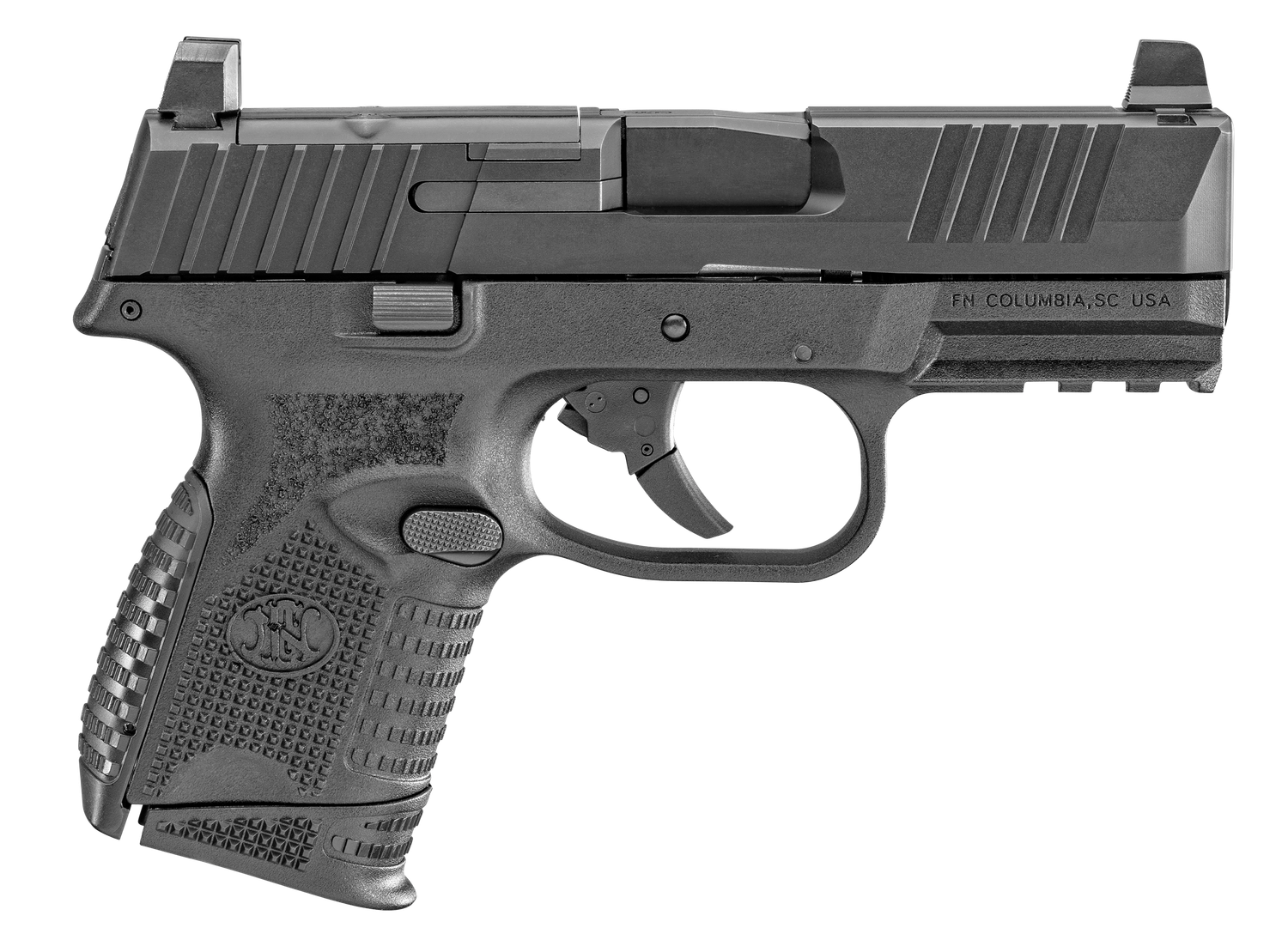 FN Herstal 509 Compact MRD Pistol 66100571, 9mm, 3.7 in, Black Polymer Grip, No Manual Safety, Black Finish, 12 Rd