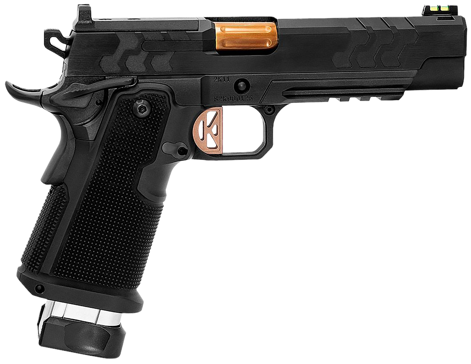 Kimber 2K11 Double Stack 1911 Pistol, 3500050, 45 ACP, 5", Aluminum Grips, High Polish Coyote PVD Barrel, DLC Coating, 13+1