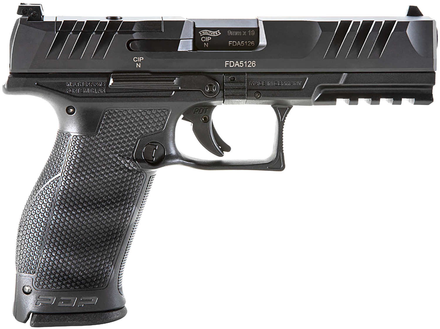 Walther PDP Optic Ready Pistol 2842475, 9mm, 4.5 in, Polymer Grip, Black Finish, 18 Rd