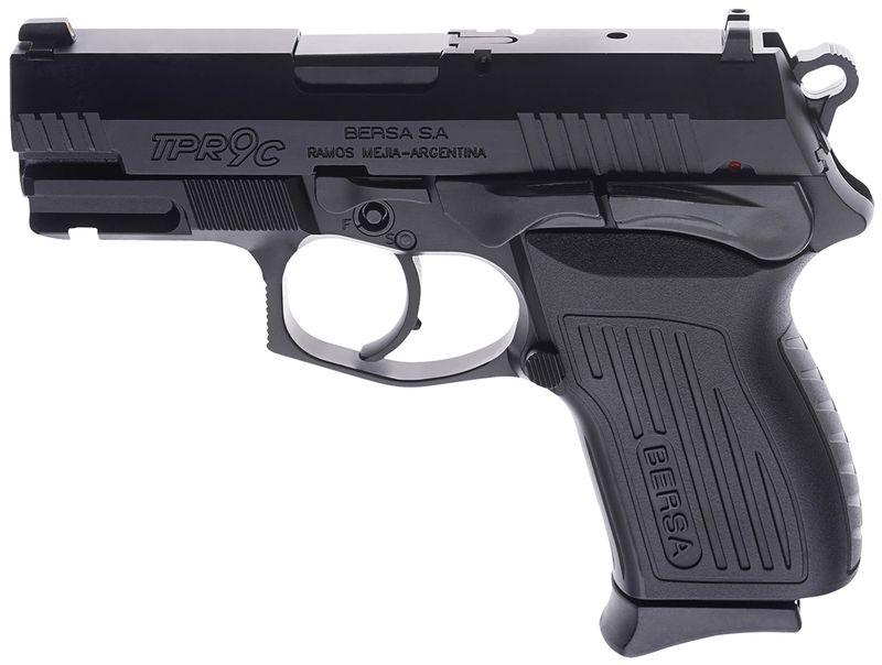 Bersa TPR9C Compact Pistol TPR9CM, 9mm Luger, 3.25in, Black Textured Polymer, Matte Black Finish, 13 Rds