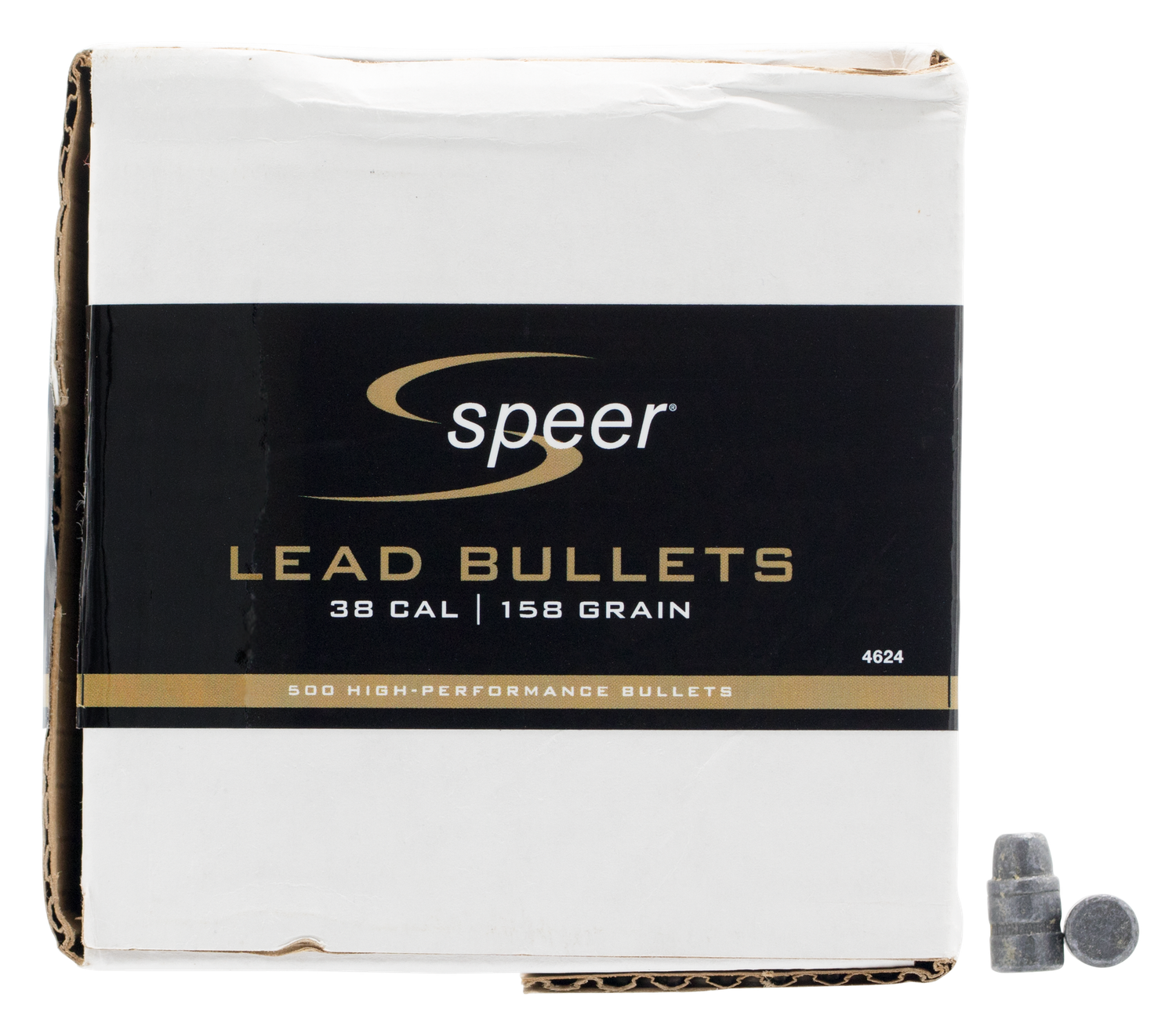 Speer 38 Caliber 158 Grain Lead Semi-Wadcutter 500/Box (4624), Not Loaded