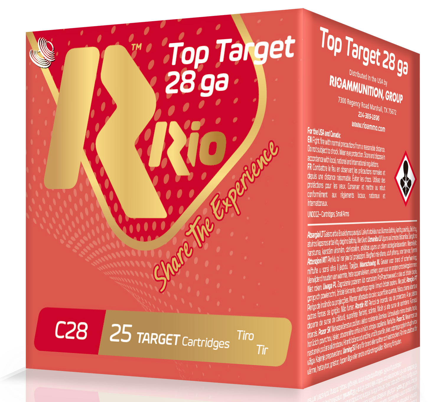 Rio Sub Gauge Field Loads RC2875, 28 Gauge, 2-3/4", 3/4 oz, 1300 fps, #7.5 Shot, 25 Rd/bx