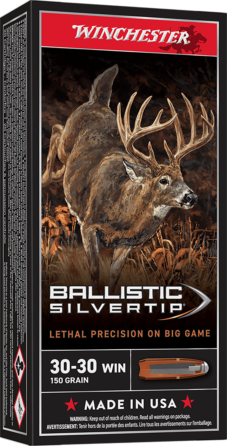 Winchester Supreme Rifle Ammunition SBST3030, 30-30 Winchester, Ballistic Silvertip, 150 GR, 2390 fps, 20 Rd/bx