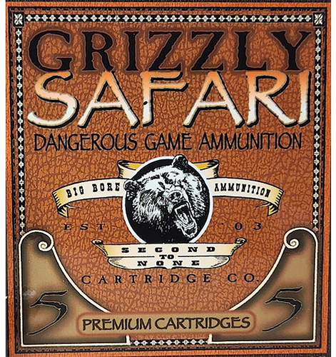 Grizzly Ammunition Safari Rifle Ammunition GC47NE1, 470 Nitro Express, Triple Shock X, 500 GR, 2150 fps, 5 Rd/bx