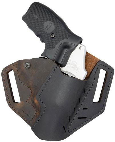 Versacarry Revolver OWB Right Hand Holster, SP101/J Frame/LCR, Brown Leather (REV201)