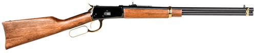 Rossi R92 Gold Lever Action Rifle 923572013GLD, 357 Mag, 20", Hardwood Stock, Polished Black Finish, 10 Rds