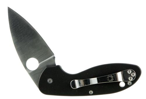 Spyderco Efficient Drop Point Folding Knife w/Plain Edge & G10 Black Handle (C216GP)