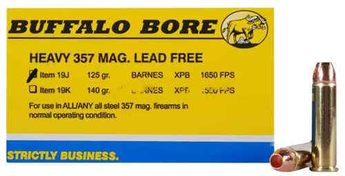 Buffalo Bore Lead-Free Handgun Ammunition 19J/20, 357 Magnum, XPB, 125 GR, 1650 fps, 20 Rd/Bx