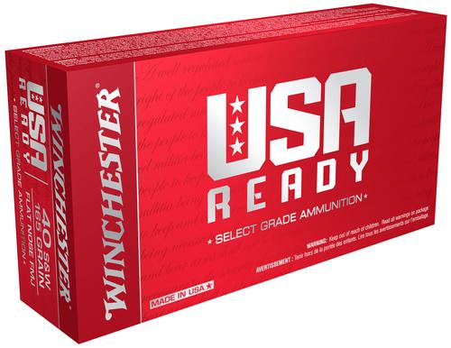 Winchester USA Ready Pistol Ammunition RED40, 40 S&W, Full Metal Jacket (FMJ), 165 gr, 1060 fps, 50 Rd/Bx