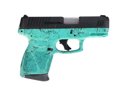 Taurus G3C Pistol 1-G3C931-SP4, 9mm, 3.2in, Cyan w/ Black Splatter Polymer Grips, 12 Rds