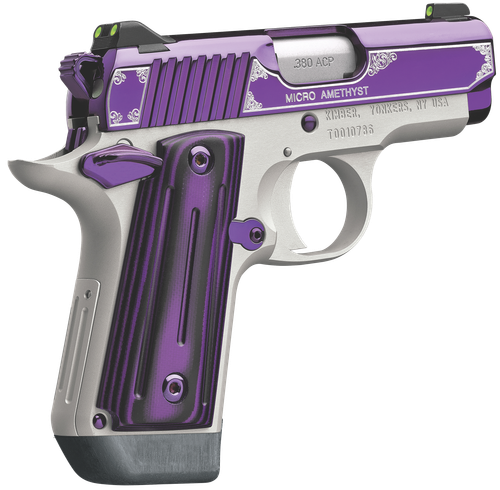 Kimber Micro Amethyst Carry Pistol 3300160, 380 ACP, 2.75", Amethyst/Black Grips, Amethyst Slide, 6 Rd