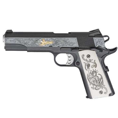 Springfield 1911 Garrison Patriot Limited Editon Pistol PX9420-PAT, 45 ACP, 5", Ivory Grips, Blued Finish, 7 Rds