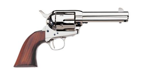 Uberti 1873 Cattleman Nickel Revolver 344112, 45 Colt, 5.5", One Piece Walnut Stock