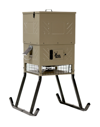 Boss Buck 600 Lbs Stand and Fill Feeder, Solar Panel (BB-SF600SLEDK)