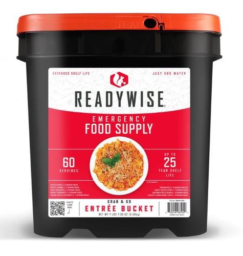 ReadyWise Emergency Food Supply, 60 Serving Entree Bucket, Freeze Dried