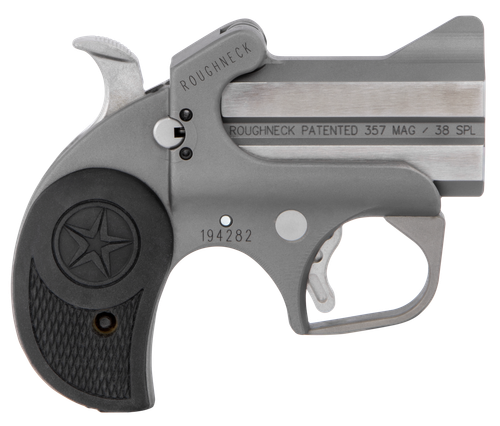 Bond Arms Roughneck Derringer BARN357, 357 Magnum / 38 Special, 2.5", Black Rubber Grip, Stainless Finish, 2 Rd