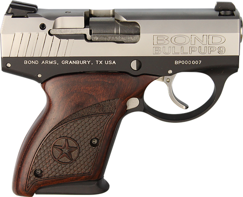 Bond Arms BullPup Pistol BULLPUP9, 9mm Luger, 3.35", Rosewood Grips, Black Finish, 7 Rds