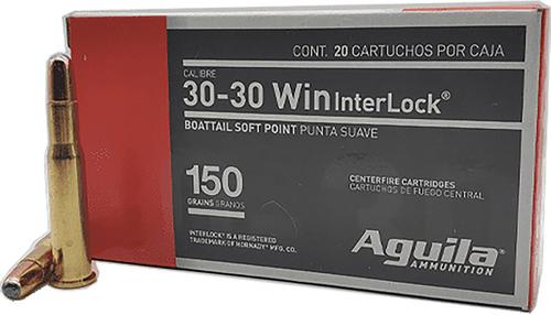 Aguila Rifle Ammunition 80801AG, 30-30 Winchester, InterLock BTSP, 150 GR, 20 Rdbx