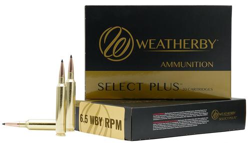 Weatherby Select Plus Rifle Ammunition B65RPM127LRX, 6.5 Weatherby RPM, Barnes LRX Lead Free, 127 gr, 3225 fps, 20 Rd/Bx