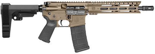 Diamondback DB15 Pistol DB1916K061, 5.56 NATO, 10", SB Tactical SBA3 Brace, FDE Finish, 30 Rds