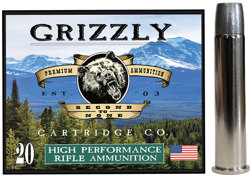 Grizzly Ammunition High Performance Rifle Ammunition GC45/70+P8, 45-70 Gov, Wide Long Nose Gas Check, 460 GR, 1850 fps, 20 Rd/bx