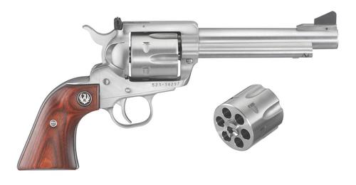 Ruger Blackhawk Flattop Revolver 5247, 357 Mag/38 SPL/9mm, 5-1/2in, Wood Grips, Stainless Finish, 6 Rds