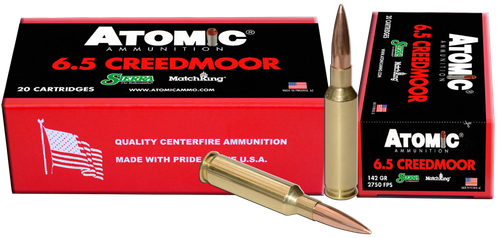 Atomic Rifle Ammunition 00404, 6.5 Creedmoor, MatchKing, 142 GR, 2750 fps, 20 Rds/Bx
