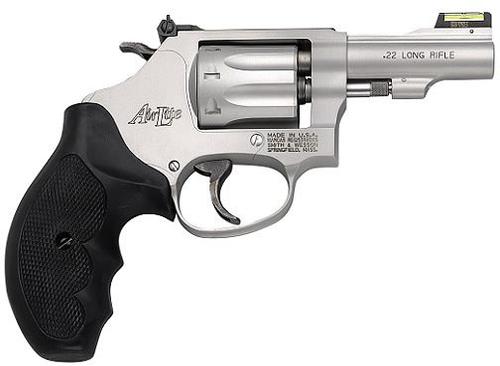 Smith & Wesson 317 Kit Gun Rimfire Revolver 160221, 22 LR, 3", Synthetic Grip, Stainless Finish, 8 Rd, HiViz Sights