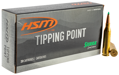 HSM Tipping Point Rifle Ammunition 65CREEDMOOR8N, 6.5 Creedmoor, Hornady SST, 140 gr, 2714 fps, 20 Rd/Bx