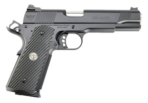 Wilson Combat CQB Elite Pistol CQBEFS-5, 45 ACP, 5in, G10 Diagonal Flat-Bottom, Black Armor Finish, 8 Rds