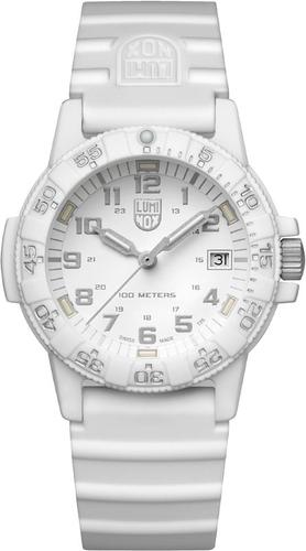 Luminox Leatherback Sea Turtle Watch XS.0307.WO White Dial, Silver Figures, 39mm, White Rubber Band