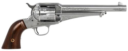 Taylors 1875 Army Outlaw Revolver 550389, 45 Colt, 7.50", Walnut Grips, Engraved Stainless Finish, 6 Rds