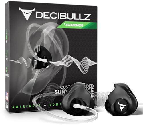 Decibullz Custom Moldable Sureviellance Earpieces +Awareness, Black (RTL-RDO-AWA-BLK)
