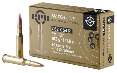 Prvi Partizan Rifle Ammunition PPM7, 7.62x54mmR, Full Metal Jacket, 182 gr, 2626 fps, 20 Rd/Bx